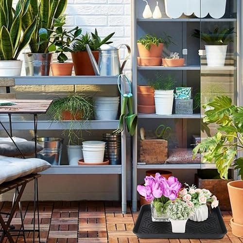 Boot Tray for Entryway Indoor, Heavy Duty Shoe Mat 2 Packs, 16.8"x12.8" Waterproof Shoe Tray with Raised Edge, Outdoor Multi-Purpose Tray for Boots, Garden, Pets (Black) thumbnail 6