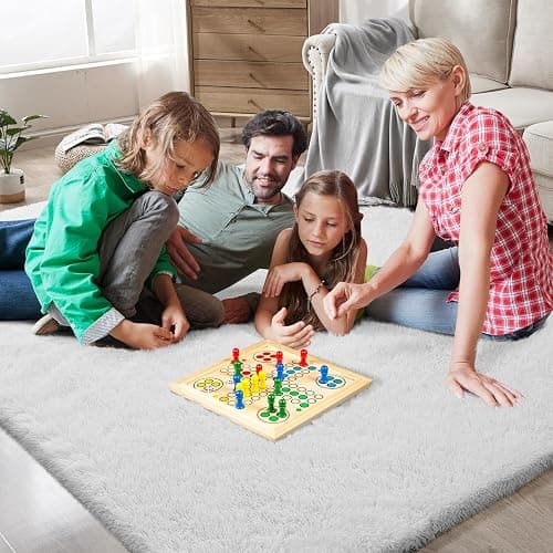 Shag Area Rugs for Bedroom Living Room,4X6 Ultra Soft White Fluffy Area Rugs for Dorm, Indoor Carpet Nursery Rugs for Kids Room Home Decor,White thumbnail 5