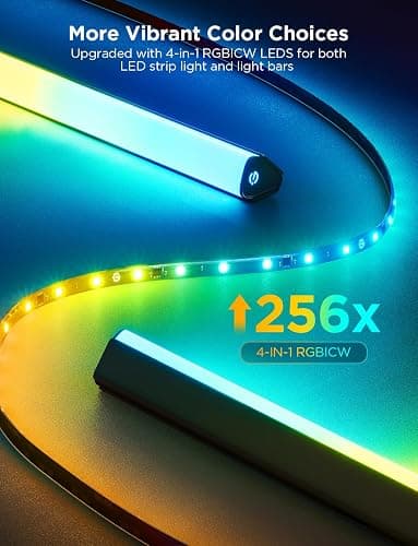 Govee TV Backlight 3 Lite Kit, 11.8ft RGBICW LED Strip with 15" Smart Light Bars, Camera Sync to Screen for 55-65" TVs, App & Voice Control, Works with Alexa, Google Home, Matter, for Movies & Gaming thumbnail 6