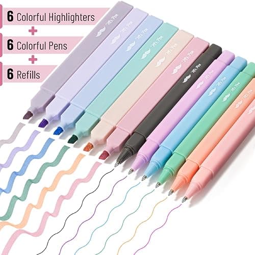 Mr. Pen- Aesthetic Highlighter and Gel Pen Set with Case, 12 Pack, Bible Highlighters & Cute Pens Refills With Soft Ink & Tip, No Bleed for Bible Study, Journaling, Planner, Notes, School Supplies thumbnail 3