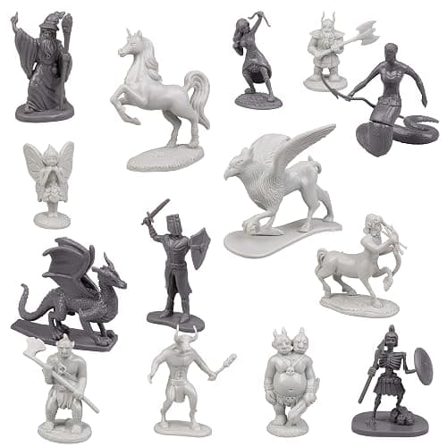 Monster Fantasy Creature Mini Action Figure Playset - 98pcs Toy Miniatures w 14 Unique Designs - Dragons, Wizards, Orcs, & More- XL 1/32 Scale Compatible with Dungeons and Dragons and Other RPG Games thumbnail 2