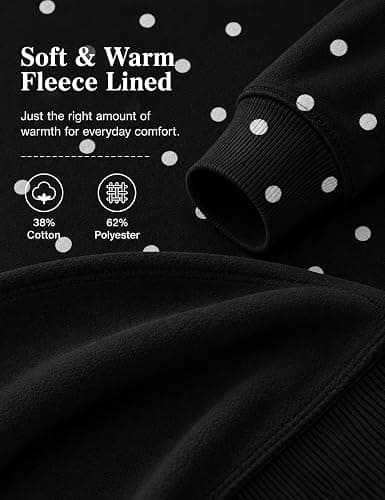 Lauweion Women Solid Basic Fleece Letter Loose Hoodie Sweatshirt Long Sleeve Kangaroo Pocket Drop Shoulder Pullovers Top thumbnail 4