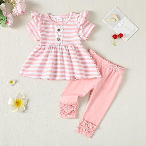 Baby Girl Clothes Toddler Girl Outfits Ruffle Shirt Pants Cute Infant Outfit Set Baby Girl Fall Winter Clothes thumbnail 2