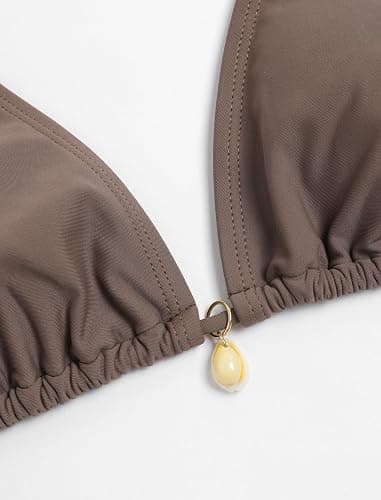 ZAFUL Women's Triangle String Bikini Set Slexy Tie Side Two Piece Swimsuit Seashell Halter Bathing Suit Cute Swimwear thumbnail 7