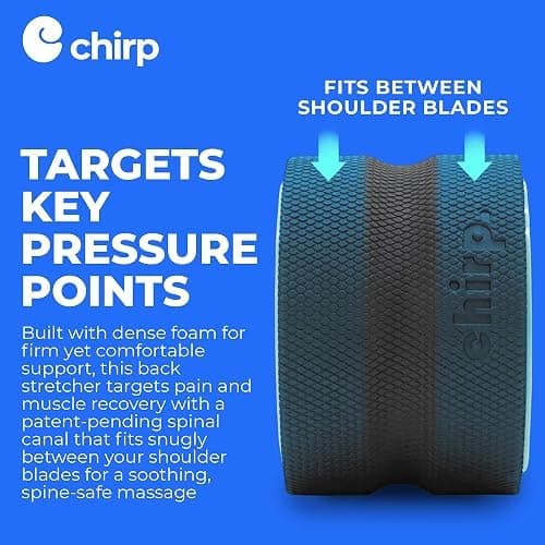 Chirp Wheel Foam Roller - Targeted Back & Neck Pain Relief, Muscle Massage, Trigger Point Therapy, High-Density Foam Tool for Physical Therapy, Stretching & Exercise, 500lbs Capacity, 6 Inch Mint thumbnail 3