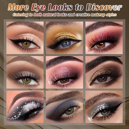 UCANBE Professional Neutral Smokey Eyeshadow Makeup Palette, Matte Shimmer Metallic Black Grey Dark Goth Eye Shadows for Halloween, Pigmented Warm Smoky Naked Nude Rosy Gold Brown Pallet Make Up Kit thumbnail 8