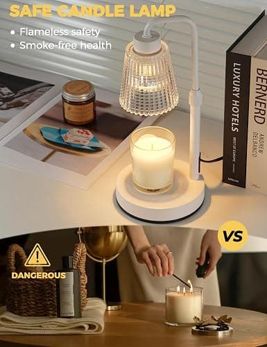 GODONLIF Candle Warmer Lamp with Timer Dimmable, Birthday Gifts for Women Mom, House Warming Gifts New Home Decor, Wax Melt Warmer for Jar Candles with 2 Bulbs thumbnail 3
