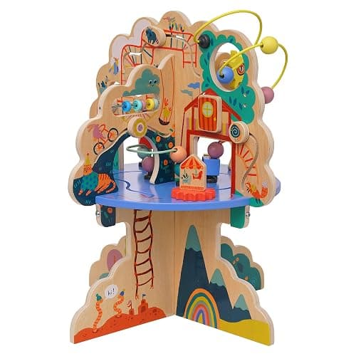 Manhattan Toy Playground Adventure Wooden Toddler Activity Center with Gliders, Abacus Track, Spinners, Spring Toys and Bead Runs thumbnail 2