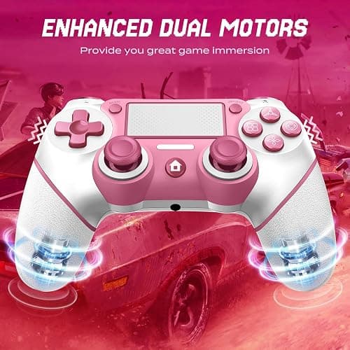 Wireless Controller For PS4, Pink ps4 controller with Dual Vibration/ 6-Axis Motion Sensor/Audio Jack/Touch Pad/Share Button, Recharge Controller For PC, P-4 Accessories Perfect Adaptive Full Version 4/4 Pro/Slim. thumbnail 2