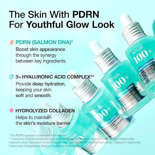 ANUA PDRN Hyaluronic Acid Capsule 100 Serum, Radiant Face Serum, Hyaluronic Acid, Hydration, Moisture Plumping effect, Natural color, Korean Skincare, 30ml/1.01fl.oz thumbnail 3