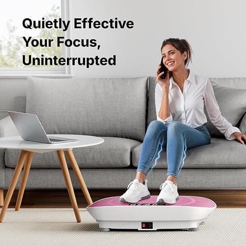 MERACH Vibration Plate Exercise Machine, Curved Vibration Plate for Lymphatic Drainage Weight Loss, Vibrating Plate with Real-Time Calorie Tracking on LED Display, Workout Equipment for Home Women Men thumbnail 8