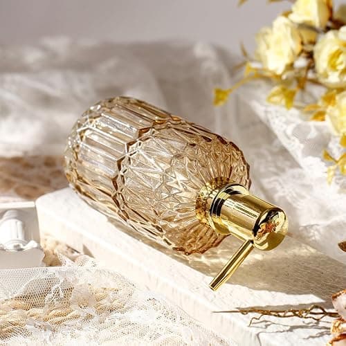 YunNasi Soap Dispenser with Pump, Refillable Liquid Hand Soap Dish Soap Dispensers for Bathroom Counter, Kitchen Sink (Amber) thumbnail 5