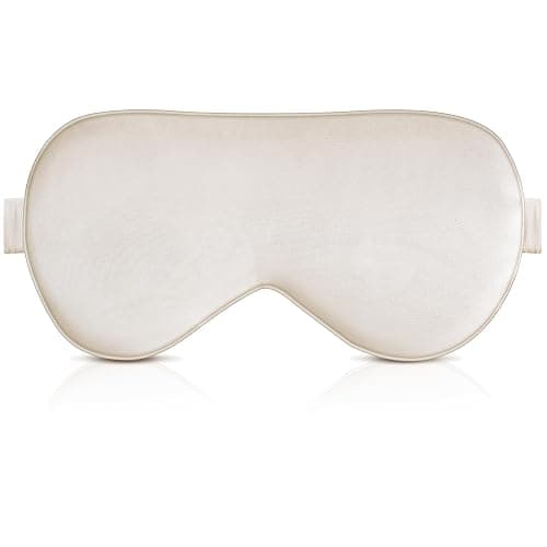 BOKOR Nature Silk Sleep Eye Mask, Sleeping Mask, Dark Circles and Puffiness, Improve Sleep, Light Blocking Eye Cover - Champagne - Image 1