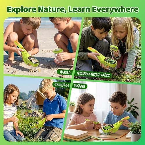 Handheld Microscope for Kids, Outdoor Explorer STEM Toy with Bonus Tools, 2.4" IPS Screen, Ergonomic Grip, Digital Camera, Photo/Video, Magnifier, Science Kit – Gift for Boys & Girls Age 3-12 thumbnail 8