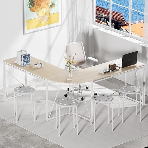 VECELO 6-Piece Stacking Stools, 17.7 Inch Standard Height, Portable Stackable Colorful Decoration Stools for School Classroom and Office Use, White - White thumbnail 2