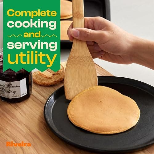 Riveira Bamboo Cooking Spoons 6-Piece – Wooden Cooking Utensils Set with Wooden Spoons for Cooking & Spatulas Wooden Utensil Sets – Premium Kitchen Utensils Set – Durable First Apartment Essentials thumbnail 3