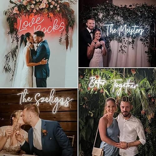 Custom Neon Signs for Wall Decor LED Customizable Neon Light Signs for Bedroom Wedding Birthday Personalized Name Light up Sign Pink Sign Boy Girl Decoration - 1-Color More thumbnail 4