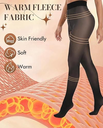 3 PCS Fleece Lined Leggings Women Thermal Tights Translucent Pantyhose thumbnail 5