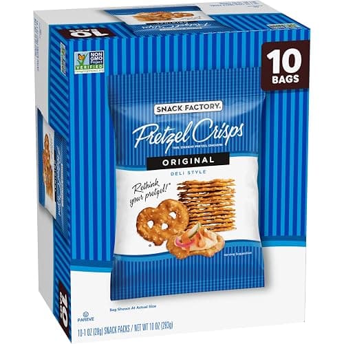 Snack Factory Pretzel Crisps, Original | 1 Oz Bags | 10 Count | Pack of 2 thumbnail 6