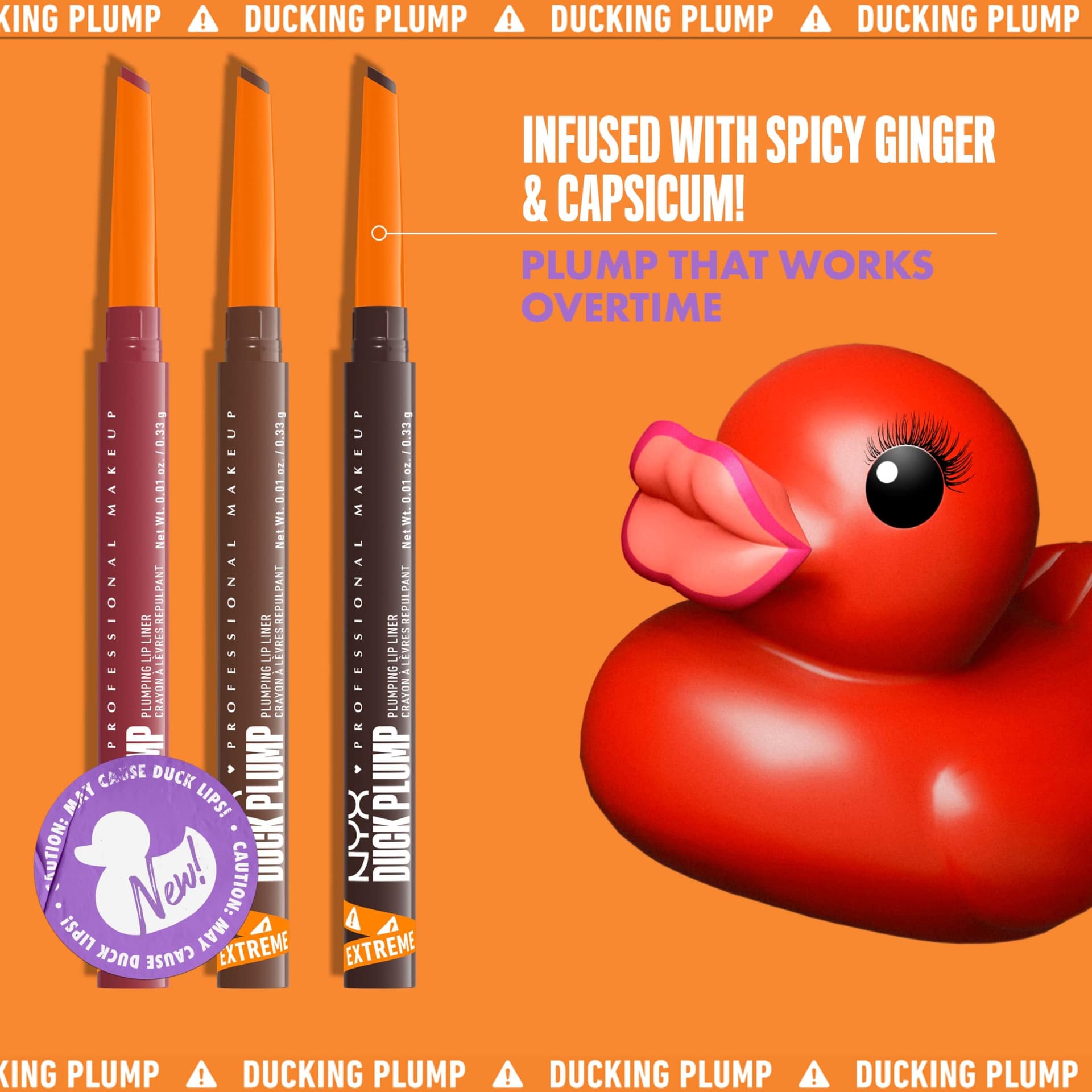 NYX Professional Makeup Duck Plump Liner Tono Flirty Flip (vino), 0.33gr - Delineador de labios voluminizador que dura hasta 16H, infusionado con jengibre picante y pimiento, fórmula vegana thumbnail 3