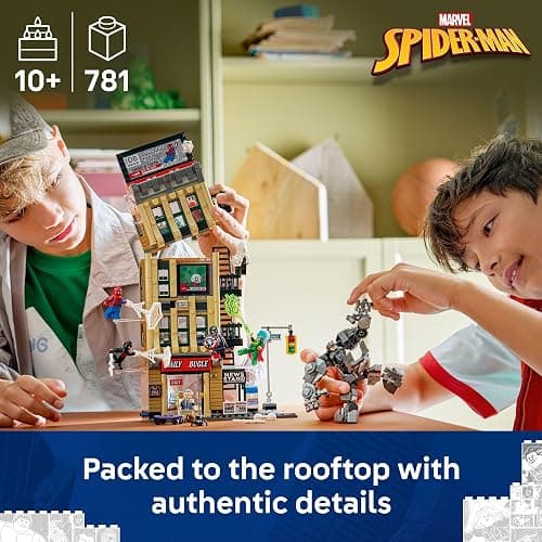 LEGO Marvel Spider-Man vs. Mysterio: The Daily Bugle Building Toy - Pretend Play Set with 7 Minifigures & Rhino Mech - Super Hero Toy for Boys & Girls, Ages 10+ - Gift Idea for Birthdays - 76342 thumbnail 2