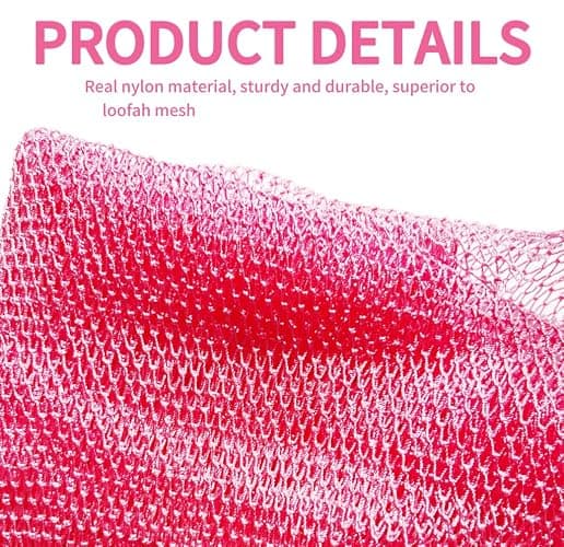 SPMKTBOZAI African Net Sponge Authentic, African Exfoliating Sponge Real African Net Black Owned, African Bath Sponge Back Scrubber, Body Exfoliator Shower Bath Accessories (Pink) thumbnail 2