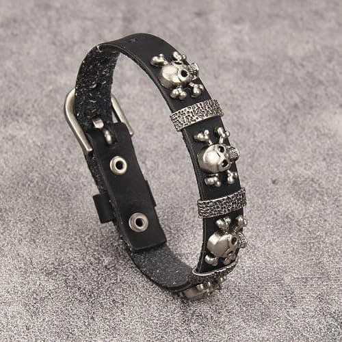 Jeilwiy Punk Leather Wristbands for Men Bracelets Handmade Wide Cuff Bangle Braided Jewelry Black Brown Adjustable - Punk Father's Gifts thumbnail 3