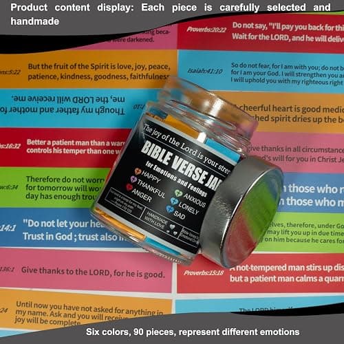 Bible Verse Jar,Read Me When Emotion Jars,Christian Gifts For Women Men Mom Dad,Daughter Son,Religious gifts,Birthday Gifts,Scripture Prayer Hope Jar,Baptisms,Bible Stuf,Bible Study Supplies thumbnail 5