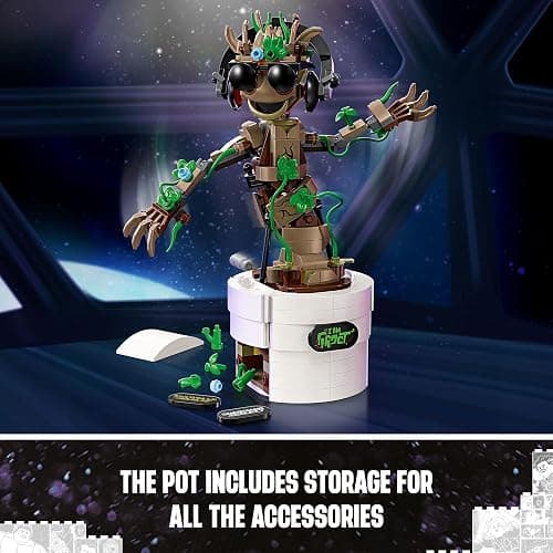LEGO Marvel Dancing Groot, Guardians of the Galaxy Toy, Buildable Birthday Gift, Marvel Toy, Super Hero Hand-Operated Interactive Playset, Marvel Gift for Kids, Animated Groot Figure, 76297 thumbnail 5