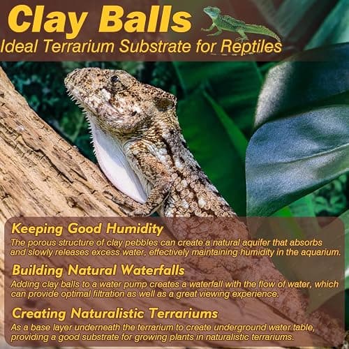 ZeeDix Reptile Substrate Leca Balls - 10LBS Organic Expanded Clay Pebbles, Bioactive Terrarium Bedding for Reptile Tank Habitat Accessories, Ideal for Bearded Dragon, Tortoise, Gecko, Snake & Frog thumbnail 4