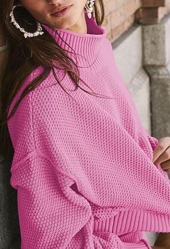Pink Queen Women's 2 Piece Sweater Set Outfits Long Sleeve Oversized Top Bodycon Maxi Long Skirt Knit Dresses thumbnail 5