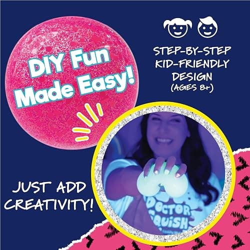 Doctor Squish Squishy Maker Station Neon | DIY Make Your Own Glow In The Dark Squishies Kit | All Inclusive With Glowing Sparkles & Slime Powder | Ages 8 & Up thumbnail 8