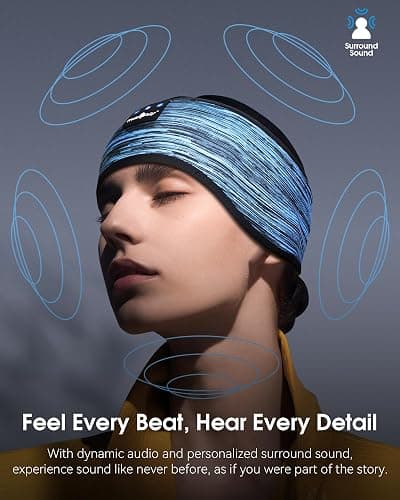 MUSICOZY Sleep Headphones Bluetooth 5.4 Headband, Wireless Music Sleeping Mask Headphones Earbuds Earphones Sweatproof for Women Mom Sports Workout Running Jogging Yoga Cool Gadgets Unique Gifts thumbnail 4