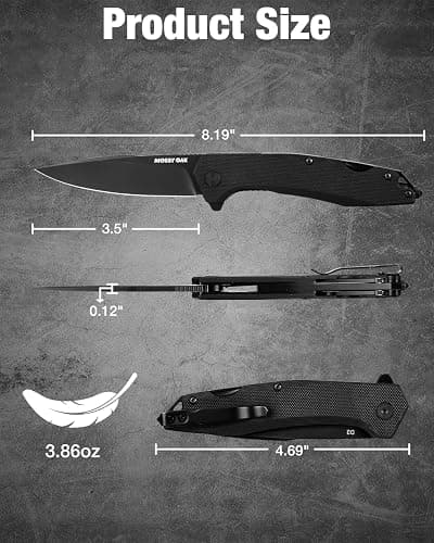 Mossy Oak Folding Pocket Knife with Clip, 3.5" D2 Steel Blade G10 Handle, Small EDC Knife with Glass Breaker, Rope Cutter, Bottle Opener, Screwdrivers for Camping, Survival, Hiking, Outdoor Use thumbnail 2
