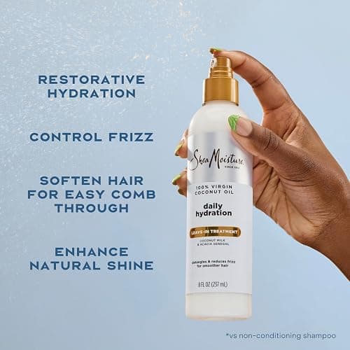 Shea Moisture 100% Virgin Coconut Oil Leave-in Treatment, 8 Ounce | For dry hair and curls - hydrates, softens, detangles, and improves manageability with 100% Virgin Coconut Oil. thumbnail 6