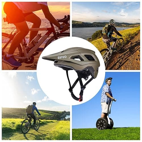 Mountain Bike Helmet with Detachable Visor, SIFVO Bike Helmet for Men and Women MTB Helmet, Adjustable Adult Bike Helmet, 57-59cm thumbnail 7
