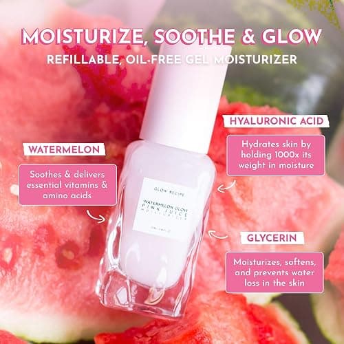 Glow Recipe Pink Juice Water Gel Face Moisturizer for Women, Men & Teens, Travel Size - Hydrating Hyaluronic Acid, Radiance Boosting, Oil-Free, Long-Lasting Korean Skin Care for Oily Skin (25ml) thumbnail 3