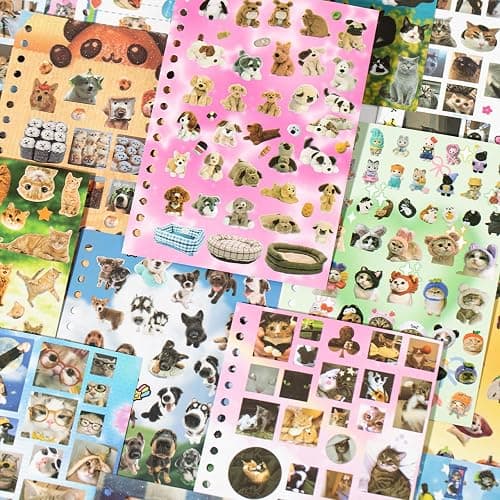 ZHIJIANHZ Cat and Dog Stickers Book Set 2 in 1,Value Set with 1600 Stickers 60 Pages Meme Sticker Books for Scrapbook Journal and Planner Coil Bound Sticker Albums thumbnail 6