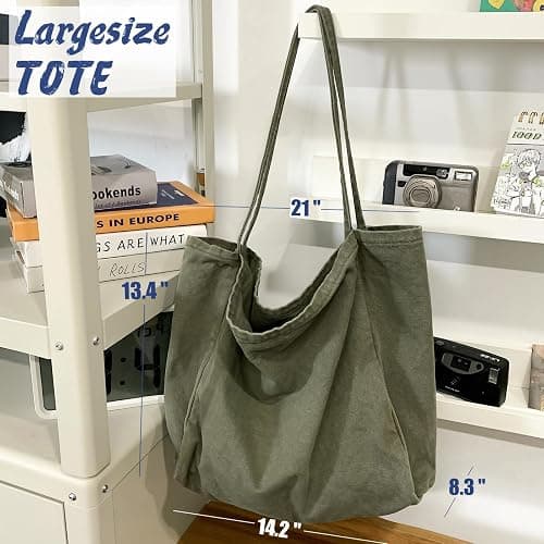 YAVCOOL Canvas Tote Bag for Women Large Hobo Shoulder Bag for Work Travel Casual Message Bag Tote Purse handbags thumbnail 4