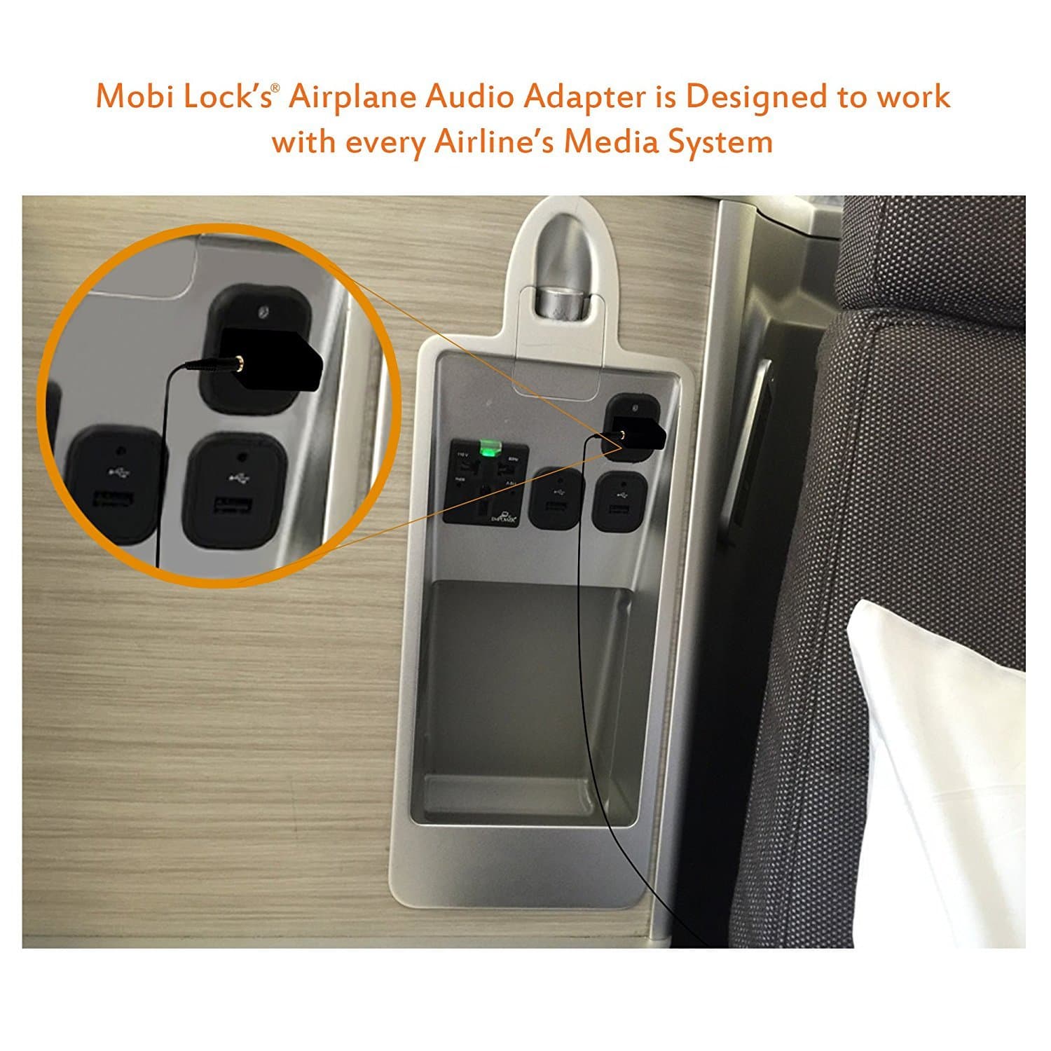 Gold Plated Airplane Flight Headphone Adapters (Pack of 2) | Allows You to use Your Earphones with All in-Flight Media Systems | This Airline Plane Headset Converter Enables Great Sound on All Planes thumbnail 5