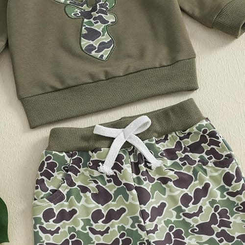Baby Boy Camouflage Outfit Fall Clothes Long Sleeve Tops Jogger Pants Set thumbnail 5