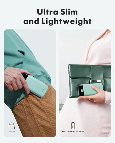 charmast Portable Charger with Built in Cables, Power Bank with Cords Wires, Slim 10000mAh Travel Battery Pack 6 Outputs 3 Inputs 5A Fast Charging for Samsung Google Pixel LG Moto iPhone iPad thumbnail 3