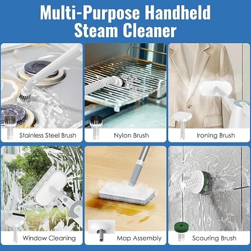 FEPPO Steam Mop & Handheld Steam Cleaner for Home and Floor Cleaning, 15s Heat-Up, 230°F Powerful Steamer with 10-in-1 Multi-Purpose Attachments for Floors, Hardwood,Tiles,Grout,Windows,Kitchen,Bath thumbnail 6