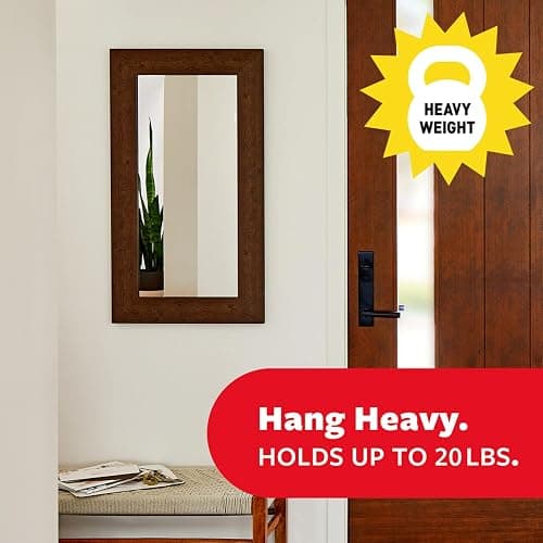 Command 20 lb XL Heavyweight Picture Hanging Strips 16 Pairs (32 Command Strips), Damage Free Hanging Picture Hangers, Heavy Duty Wall Hanging Strips for Home Decor, White Adhesive Strips - 16 Pairs thumbnail 9