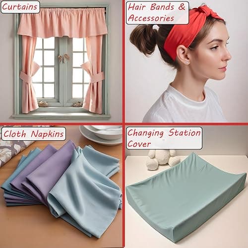 Barcelonetta | Poly Cotton Fabric for Sewing | Broadcloth Fabric | by The Yard | 60" Wide Roll | Lightweight, Breathable | Lining, Home Textile, Skirts, Tote Bags (Baby Blue, 10 Yard) thumbnail 6