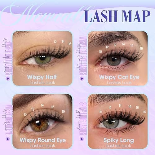 Cluster Lashes Wispy Natural Eyelash Clusters DIY Lash Extension C-curly Cluster Eyelash Extension 10-16MM Individual Lashes Thin Lash Band by Newcally thumbnail 5
