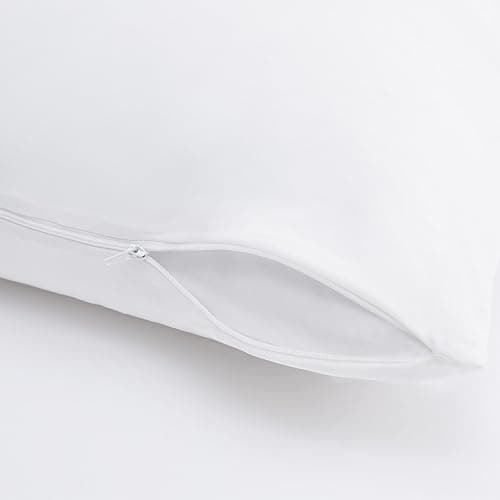 Serta Power Chill Cooling Pillow Protectors, Stain Resistant and Zippered Pillow Protector, Protects Pillow from Dust and Dirt (2 Pack), Standard/Queen, White thumbnail 3