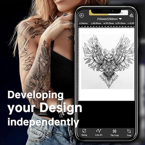 Renicoxio Tattoo Stencil Printer for Tattoo Beginners&Artists, Wireless Thermal Transfer Machine with 10 Thermal Papers, Support Android, iOS, Windows, MacOS, Work with Mobile and PC thumbnail 5