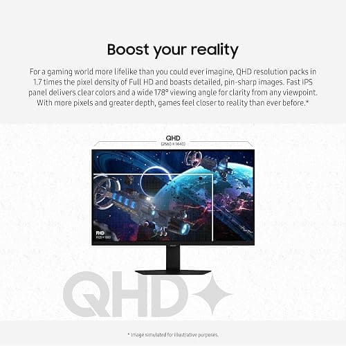 SAMSUNG 32-Inch Odyssey G50D Series QHD Fast IPS G-Sync Compatible Gaming Monitor, 1ms, VESA DisplayHDR 400, 180Hz, AMD FreeSync, Adjustable Stand, Eye Saver Mode, LS32DG502ENXZA, 2024 thumbnail 3