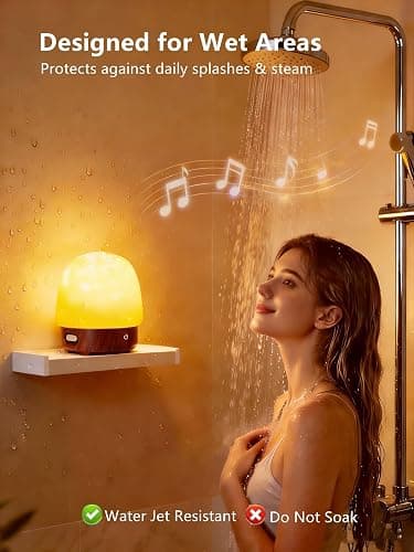 Spa-Like Shower Lamp, Bluetooth Speaker Waterproof Lamp, Rechargeable Lumena Lamp with Remote & Touch Control, 16 Colors Ocean Wave Projector Light with White Noise for Shower, Bathroom, Bathtub thumbnail 2